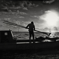 Mono HM The Oysterman at Early Light #8 by Marc McElhaney
