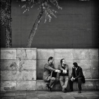 Mono HM Three Lawyers on a Bench by Marc McElhaney