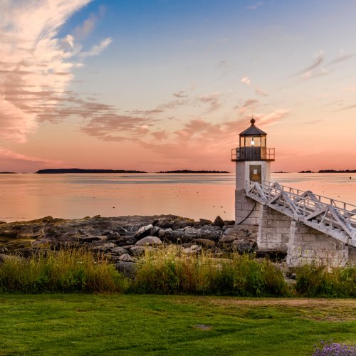 Marshall Point Lighthouse at Sunset by Steve Director