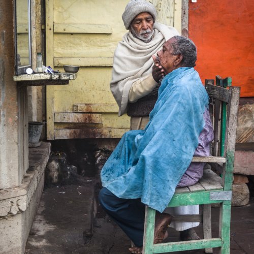Color 3rd - A Shave in Varanasi by Steve Director