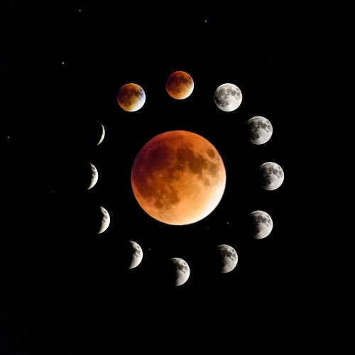 Color 1st-Total Lunar Eclipse -Blood Moon by Steve Director